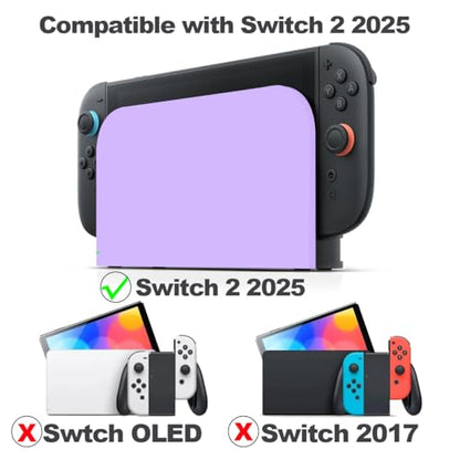 Switch 2 Dock Cover, Custom Faceplate Cover for Nintendo Switch 2 Charging Docking Station Scratch-Resistant & Abrasion-Resistant Hard PC Shell Protector, Purple - color: Wisteria Purple