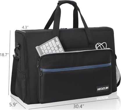 AKOZLIN 27"-32" Dual Monitor Carrying Case, Padded TV Travel Case | 27 inch Monitor Travel Case (NOT for iMac), 32 inch Monitor Bag, LCD Screens Transport Tote Bag with Shoulder Strap Pockets - size: For Dual 27"- 32" Screen