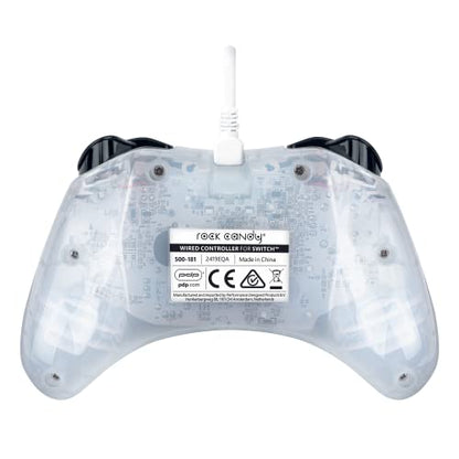 PDP Rock Candy Enhanced Wired Nintendo Switch Pro Controller, Switch Lite/OLED Compatible, Compact Durable Ergonomic Non-Slip Joystick (Frost White) - color: Frost White