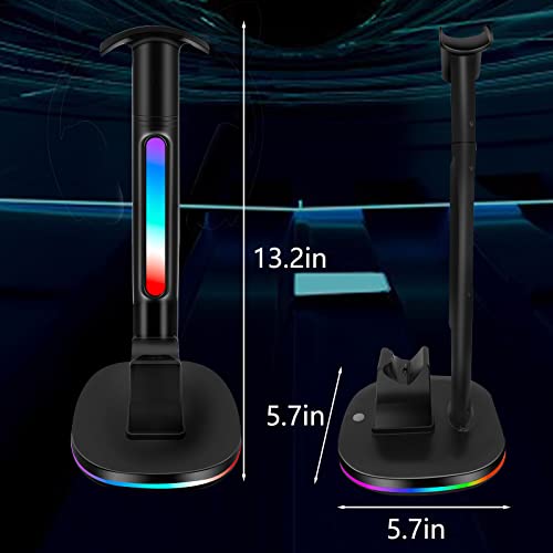 PS5 Controller Charging Station with RGB Headphone Stand, PS5 Controller Charger Holder with 2 USB Port, Headset Stand for PlayStation 5 & DualSense Edge Controllers Charging Dock - size: Charger for PS5