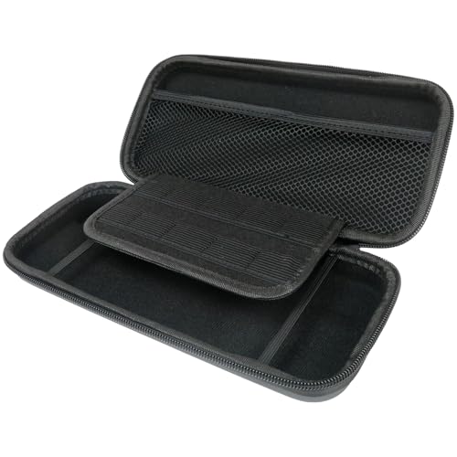 Neuroquill Carry Case Compatible for N*intendo Switch and for New Switch OLED Console - Black Protective Hard Portable Travel Carry Case Shell Pouch with Pockets for Accessories and Games