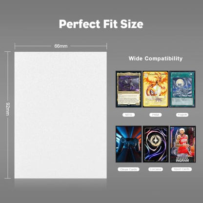 Snow White Dual Matte Card Sleeves, Katomula Card Sleeves for MTG, Standard Card Sleeve for PKM, Flesh & Blood - color: Snow White