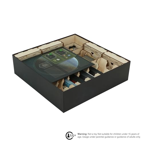The Broken Token Game Organizer Compatible with Dune: Imperium - Wooden Game Organizing Box with Multiple Trays - style: Dune Imperium