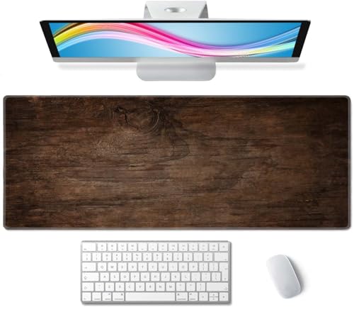Large Extended Gaming Mouse Pad with Stitched Edges, Non-Slip Waterproof Rubber Base Mouse Pad for Office, Computer, Keyboard, Laptop and Home Desk Pad 31.5 x 11.8 x 0.12 Inch Texture of Bark Wood - color: Texture of Bark Wood