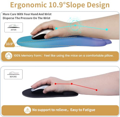 L-SPOUTTO Ergonomic Mouse Pad with Wrist Rest,Cute Mouse Pad Wrist Support | Cat Paw Comfortable Massage Design,Computer Pain Relief Mousepad with Non-Slip PU Base for Desk Laptop Gaming,Purple&Green - color: Purple & Green