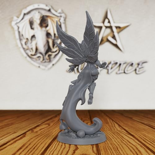 AUSPDICE Fantasy Unpainted DND Miniatures, 32mm Forest Fairy Figure-AS386 | Flying Fey Figurine for Dungeons and Dragons, TTRPG, Tabletop Gaming, Dungeon Masters, Role Playing and RPG Accessories
