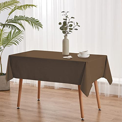 NLMUVW Chocolate Square Vinyl Tablecloth, Heavy Duty PVC Table Cloth Waterproof Wipe Clean Table Cover for Kitchen Dining Picnic, 48 x 48 inch - color: Chocolate, size: 48" x 48" (Square)