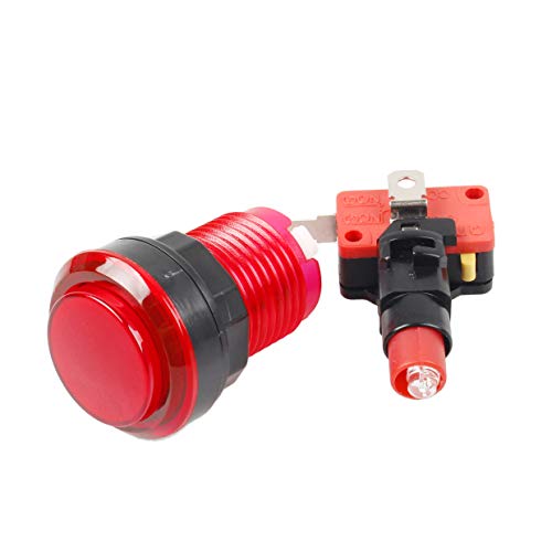 EG STARTS 10x New 12V LED lit Arcade Push Buttons with Micro Switch for Jamma Mame Games Parts Multicade Choice of 5 Colour