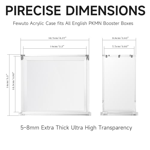 Acrylic Display Case for PKMN Booster Box – Magnetic Lid Stackable Design, Clear Plastic Storage & Protection for Booster Boxes, Trading Cards, Collectibles – for Pokemon Booster Box Case - size: PKMN Booster Box Case