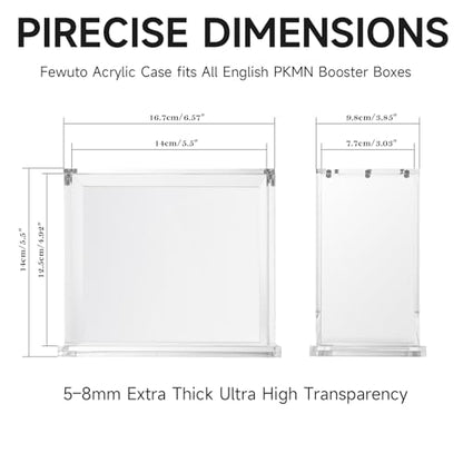 Acrylic Display Case for PKMN Booster Box – Magnetic Lid Stackable Design, Clear Plastic Storage & Protection for Booster Boxes, Trading Cards, Collectibles – for Pokemon Booster Box Case - size: PKMN Booster Box Case