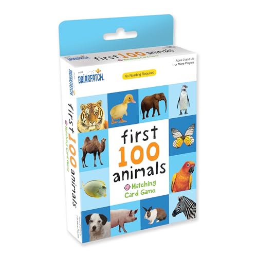 Briarpatch, First 100 Animals Matching Card Game, Based On Board Books by Roger Priddy, Preschool Learning for Kids