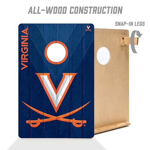 YouTheFan NCAA 2’ x 3’ Wood Cornhole Game with Logo Bags - color: Virginia Cavaliers