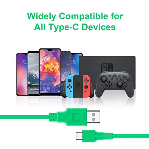 ECHZOVE Charger Compatible with Nintendo Switch, Charging Cable Compatible with Nintendo Switch, Charger Cable Compatible with Nintendo Switch Pro Controllers - Green (4.92ft) - color: Green