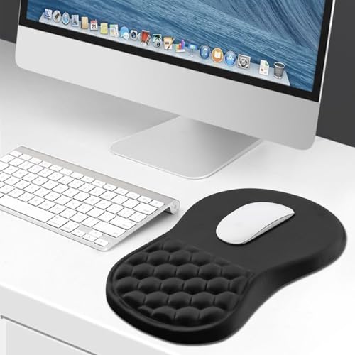 Hokafenle Ergonomic Mouse Pad Wrist Support, Wrist Rest Mousepad for Carpal Tunnel Pain Relief with Integrated Memory Foam Slope Massage Bulge (11.8x7.9 inch,Polar Night - color: KM11-Polar Night