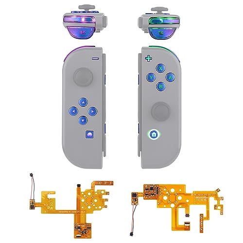 eXtremeRate 7 Colors 9 Modes LED Kit for Nintendo Switch & Switch OLED Joycon - DIY Multi-Color Chameleon Purple Blue ABXY Buttons & Trigger Buttons - Joycon Not Included - color: V2_Classic Chameleon Purple Blue