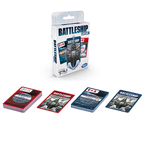 Hasbro Gaming Battleship Card Game for Kids, 2 Players Strategy Game Brown/a, Fun Summer Activities, Vacation Travel Essentials, Ages 7+
