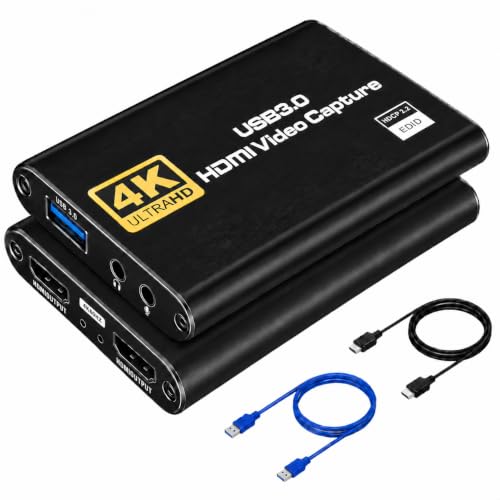 Capture Card for Streaming 4K HDMI Video Capture Card | Game Capture Card, 1080P 60FPS Video Capture Device, HDMI to USB 3.0 for Camera/Xbox/PS4/PS5/PC/OBS/PC/Mac Windows 10/11