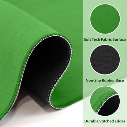 31.5'' Green Mahjong Mat for Table, Non-Slip Noise Reduction Gaming Mat | Classic Gaming Mat with Carrying Bag for Mahjong, Poker, Card, Domino, Board Games, Dominoes,Cards & Tile Games - color: Jade Green