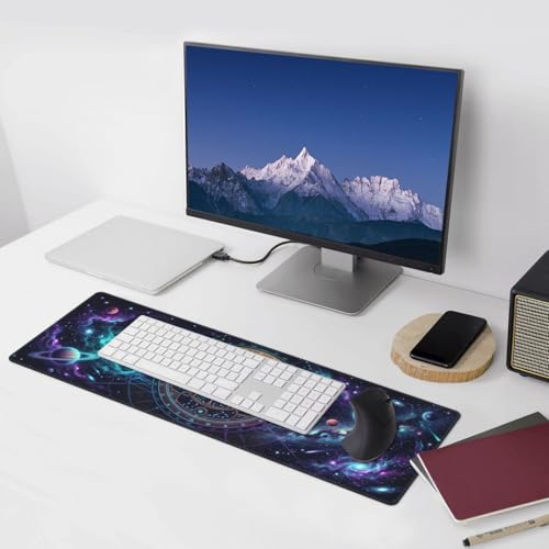 Extended Gaming Mouse Pad, Large Mouse Mat, XL Desk Pad for Keyboard and Mouse, Non-Slip Rubber Base & Stitched Edges for Gamer Office 31.5x11.8 in - color: 3