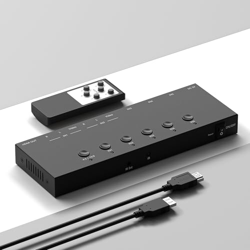 Y.D.F 3 Way HDMI 2.0 Switcher + 2 RCA to HDMI Converter(2 in 1) 2 Way AV Composite CVBS Switch to HDMI Adapter Support 4:3/16:9 Switching for N64 NGC Wii Xbox PS2/3/4/5 Xbox Series/ONE Switch - size: HDMI Switch 3 Port 4K