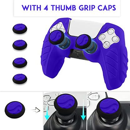 SIKEMAY PS5 Controller Cover, 2Pcs Anti-Slip PS5 Controller Skin with 4 Grips, Soft Silicone Protective Case for PS5 Controller, PS5 Controller Skin for Wireless Controller (Purple)