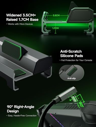 JSAUX 6-in-1 Docking Station for ROG Xbox Ally X/Steam Deck/LegionGo HB0612 | 4K@120Hz HDMI, Gigabit Ethernet, 100W PD Fast Charging, 3 USB 3.0 Ports, Widely Compatible with SteamOS & Windows Handhelds - color: 6-in-1 (Upgraded)
