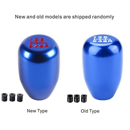 Dweekiy Gear Shift Knob,Car Universal Modification Manual Knob Gear Shift Head Shifter 6 Speed(Blue) - color: Blue