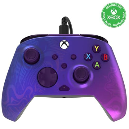 PDP Rematch Enhanced Wired Gaming Controller for Xbox Series X|S & Xbox One | Licensed for Xbox & PC, 2 Mappable Back Buttons, Adjustable Triggers, Audio Controls, Companion App, Gamepad, Purple Fade - color: Purple Fade, style: Controller
