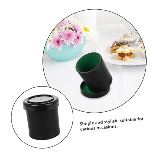 VICASKY 1set Low Noise Dice Cup Set Lid Mute Shaking Dice Holder for Parties Leather Design Comfortable Grip for Social Gatherings and Game