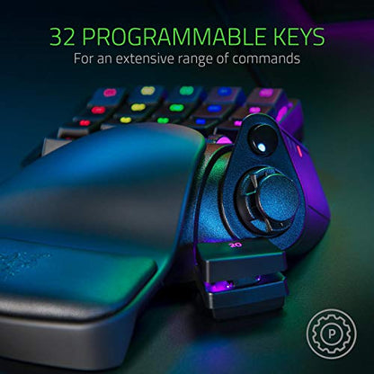 Razer Tartarus Pro Gaming Keypad: Analog-Optical Key Switches - Rapid Trigger - Adjustable Actuation - 32 Programmable Keys - Customizable Macros - Chroma RGB Lighting - Classic Black | Rapid Trigger, Adjustable Actuation, 32 Programmable Keys, Customizab