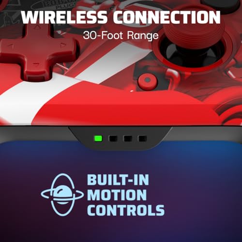 PDP Rematch Glow Wireless Controller Grand Prix Mario Nintendo Switch 2 | Nintendo Switch Lite, OLED, Motion Controls, Rechargeable 40-Hr Battery, 2 Mappable Back Buttons, Grand Prix Mario Glow - color: Grand Prix Mario