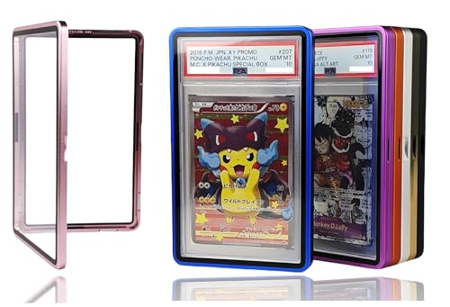 RedCap Magnetic Aluminum PSA Graded Card Holder 35PT Premium PSA Slab Protector Display Case with UV Resistant Glass Fits Standard PSA Graded Sports Trading Cards - Pink Mirage - color: Pink Mirage