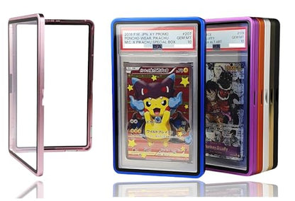 RedCap Magnetic Aluminum PSA Graded Card Holder 35PT Premium PSA Slab Protector Display Case with UV Resistant Glass Fits Standard PSA Graded Sports Trading Cards - Pink Mirage - color: Pink Mirage