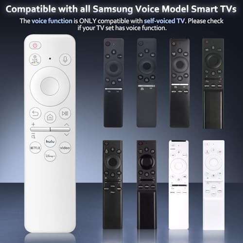 Rechargeable Voice Remote for Samsung-TV-Remote-Control-Replacement Compatible with Samsung Smart Solar Frame QLED Curved Crystal UHD OLED TVs - color: Rechargeable Remote for Samsung TV