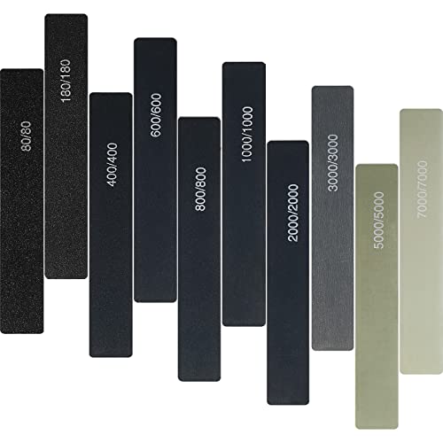 Honoson 10 Pcs Sanding Sticks for Plastic Models Polishing Stick Buffing Sanding Sticks for Assorted Grits Crafts Metal Wood Sandpaper Tools(Low Grits Rating,Classic Style) - style: Classic Style