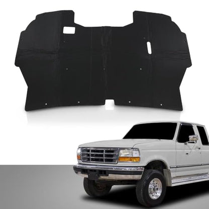 PIT66 Under Hood Insulation Pad Fit Ford F150 Truck 1992-1996 | Fit Ford F250 F350 1992-1997 w/Clips - style: 1992-1996 Ford F150