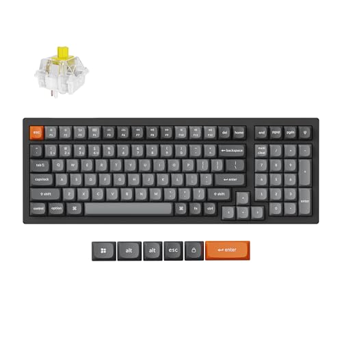 Keychron K4 Max Wireless/Wired Mechanical Keyboard, 96% Layout QMK 2.4 GHz Bluetooth Connection, Non-Shine Through PBT Keycaps White Backlit Compatible with Mac Windows Linux