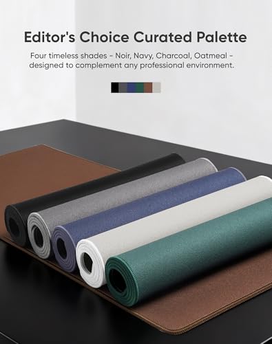 ALOANES Black Waterproof Desk Mat, Large Mouse Pad with Extended Mouse Mat, with Anti Slip Base, Stitched Edge, Grain Jacquard Surface, Perfect for Gamer, Office & Home, XXL 11.81''x31.50''x0.12'' | Black Waterproof Jacquard Mousepad for Keyboard, Compute