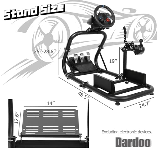 Dardoo Racing Simulator Cockpit Sim Racing Fit for Logitech G920 G29 G923 | for Thrustmaster T818 T248X T248 T300 TX, for Fanatec, Racing Simulator without Wheel Pedal Shifter Seat