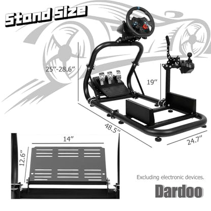 Dardoo Racing Simulator Cockpit Sim Racing Fit for Logitech G920 G29 G923 | for Thrustmaster T818 T248X T248 T300 TX, for Fanatec, Racing Simulator without Wheel Pedal Shifter Seat
