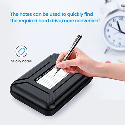 ORICO Hard Drive Case 3.5 inch HDD Storage Carrying Case Anti-Static and Shockproof External Hard Drive Portable Case, Compatible with WD, Seagate, Toshiba, Samsung, Hitachi, Crucial-PHXBK - color: Black