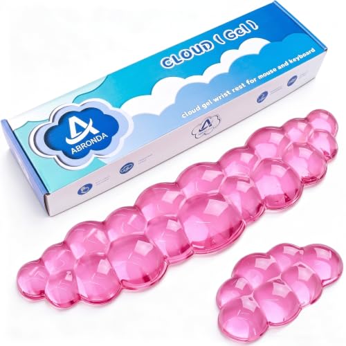 Gel Cloud Keyboard & Mouse Wrist Rest Set - Cloud Keyboard Wrist Rest Pad & Mouse Support for Office Gaming Pad Computer Laptop Ergonomic Comfortable Pain Relief- Cloud Pad Set - color: Pad Set - Peach Pink