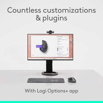 Logitech MX Master 4 for Mac, Ergonomic Bluetooth Mouse with Advanced Performance Haptic Feedback, Ultra-Fast Scrolling, USB-C Charging, MacOS, iPadOS, Windows - Space Black - color: Space Black