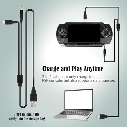 JDGPOKOO 5 in 1 Accessories Kit for PSP 1000, Carrying Case for PSP 1000, Protective Case Shell, 2 Set Screen Protectors and Charging&Date Cable, Compatible with PlayStation Portable 1000 ONLY - size: 5 in 1 psp 1000