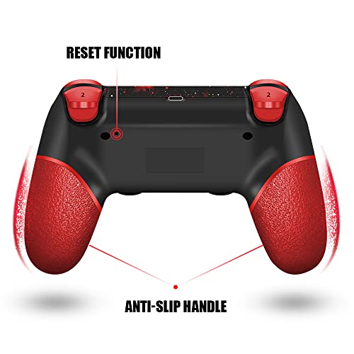 AceGamer Wireless Controller for PS4,Red Universe Design with Turbo/3.5mm Audio Jack/6-Axis Gyro Sensor/Double Vibration/Touchpanel,Compatible with PS4/Pro/Slim/PC (WIN 7/8/10) (Red) - color: Red