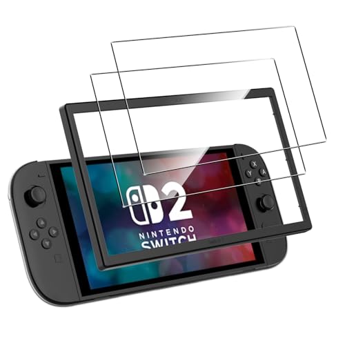 2 Pack Compatible with Nintendo Switch 2 Screen Protector,with Alignment Frame,9H Tempered Glass Film,HD Clear Scratch Resistant,Bubble-Free for Nintendo Switch 2 Retro Game Screen Protector - color: Nintendo Switch 2