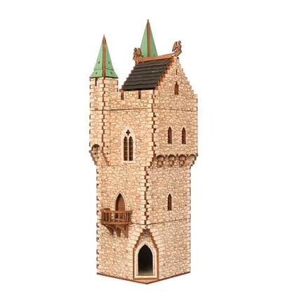 The Great Tower P- Medieval Castle - DIY Wooden Building Kit Crafts for Adults, Puzzle Wood Model Kit - Laser Cut Wooden Puzzle Architecture & Engineering Assembly Set - Hobby building kit - Realistic - color: Great Tower (Real Texture)