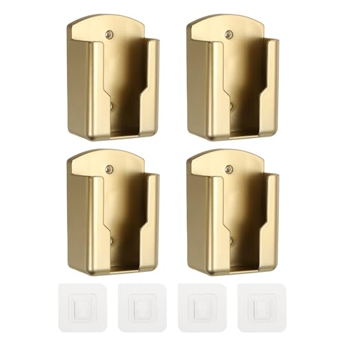4Pcs Remote Control Holder Wall Mount, (2.7" x 1.63" x 3.94")-Universal TV AC Remote Controller Organizer Box Air Conditioner Media Player Rack Holder for Home/Office/School, Gold - color: Gold, size: 2.7" x 1.63" x 3.94"