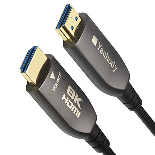 Real 8K HDMI Fiber Optic Cable 75ft, CL3 Rated, Ultra High Speed 48Gbps HDMI 2.1 Over Fiber, Supports 10K, 8K@60Hz, 4K@144Hz/120Hz/60Hz, HDCP 2.2 & 2.3, 4:4:4, eARC, Dynamic HDR 10, 3D (75ft) - size: 75 feet (Fiber HDMI)