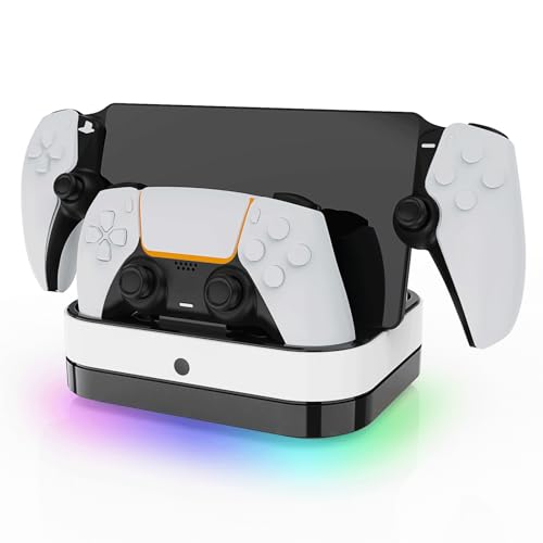 Charger Dock Stand for PS5 Portal and Controller 3-in-1 Charging Docking Station Anti-Slip Charging Dock Base Stand